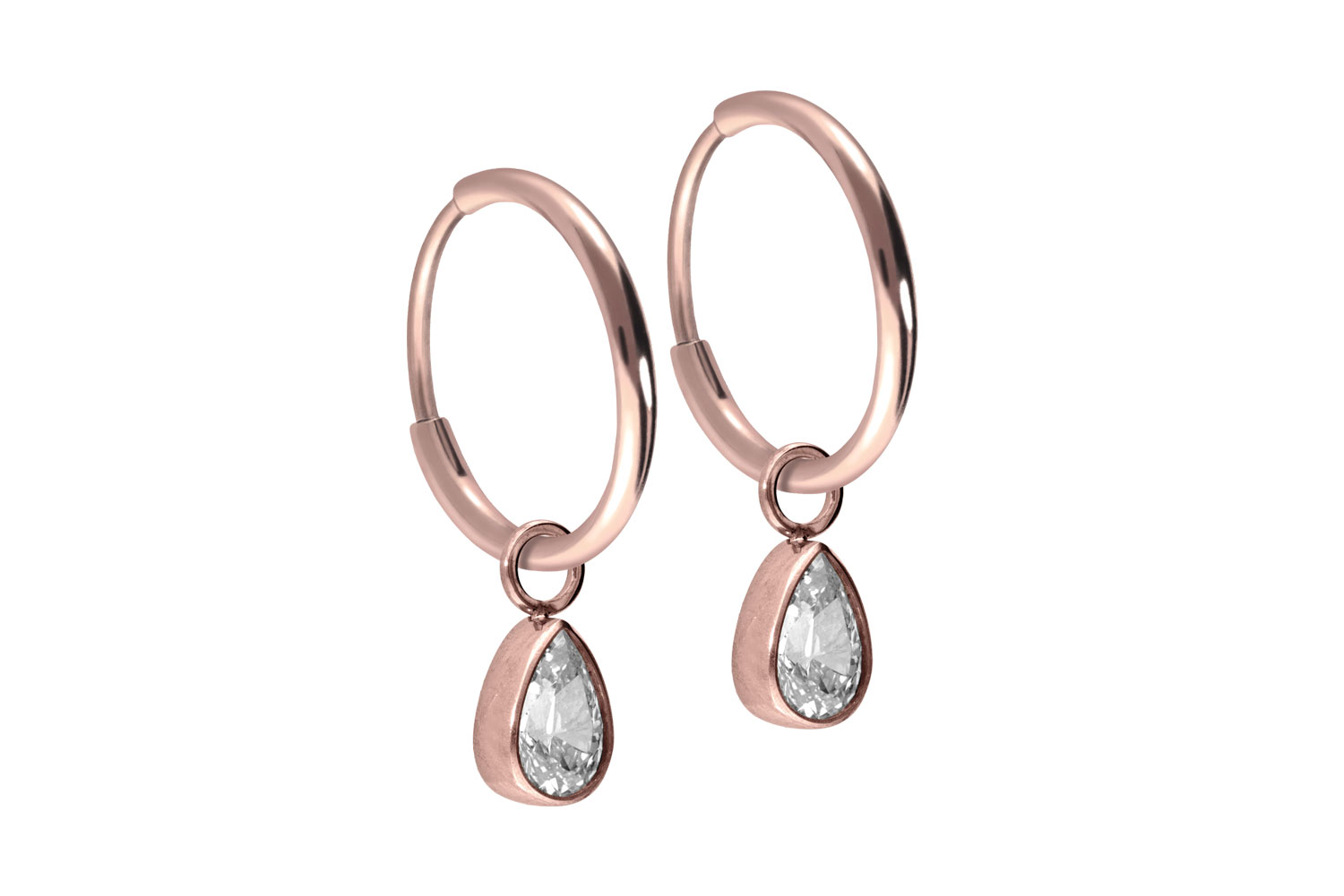 Titan Ohrclicker Creolen KRISTALLTROPFEN von Piercingline